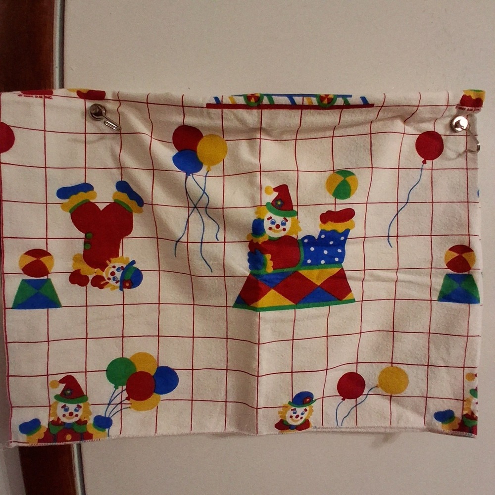 Vintage 80s Rainbow Circus Clown Baby‎ Receiving Blankets EUC Lot Of 2
